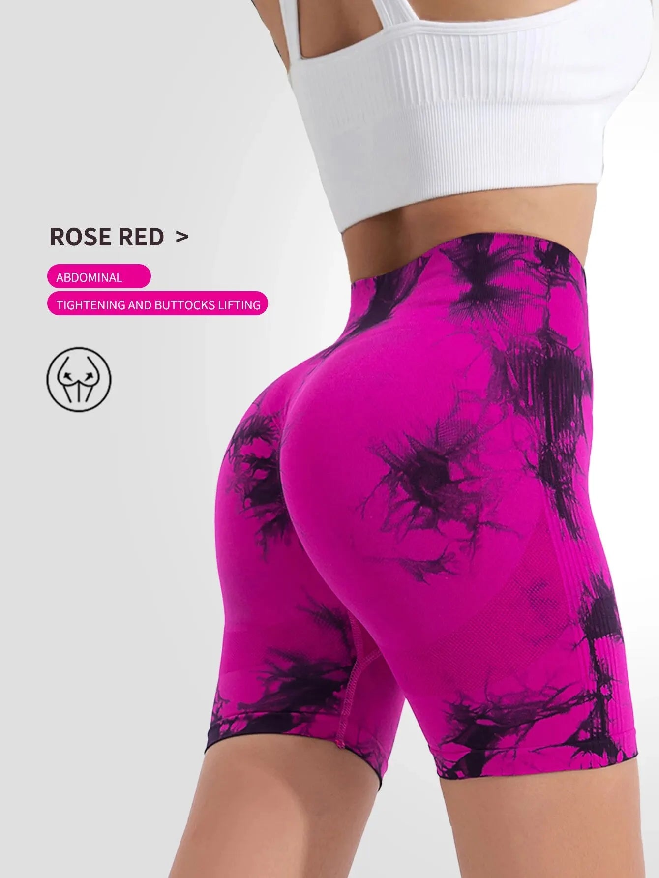 Tie Dyed Seamless Fitness Pants WOMENS High Waist and Lifting Sports Tight Shorts Running Sexy Peach Fitness Yoga Shorts Yoga